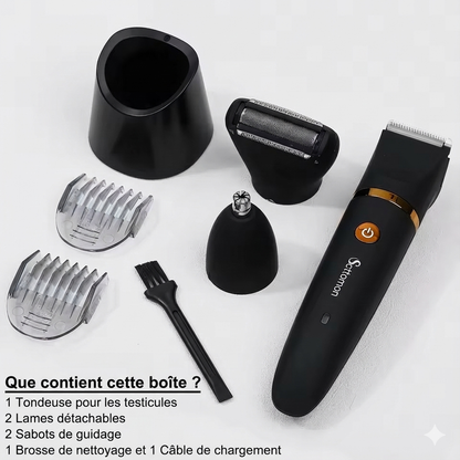 Tondeuse Corps Électrique 3 en 1, Tondeuse Aine Sans Fil pour Homme, Rasoir Électrique Étanche, Outil d'Épilation pour Homme, Idéal pour l'Usage Quotidien des Hommes