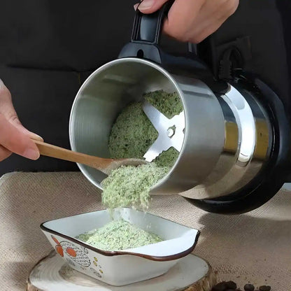 TechChic Grand Moulin électrique en acier inoxydable 220 V broyeur à grains domestique 4 lames améliorées démarrage facile poudre fine 4 litres